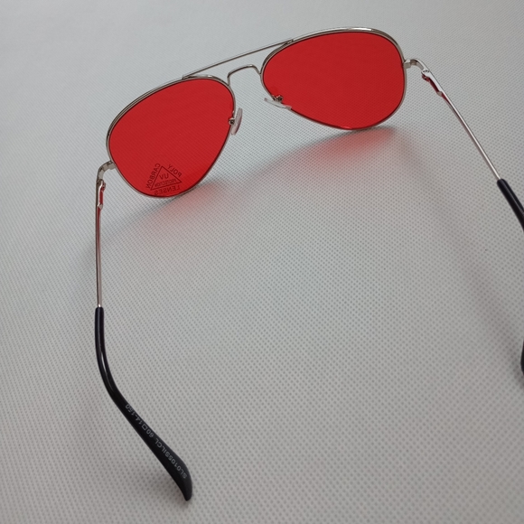 DARK RED AVIATOR SUNGLASSES - Picture 7 of 8